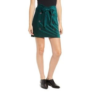 NWT - Moon River Velour Tie Waist Skirt - Pine